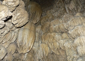 A wall of flowstone at The Oregon Caves, Oregon Caves National Monument, USA